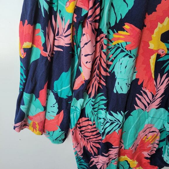 Ruby Rd. Tank Top Tunic Blouse Shirt Womens SZ 2XL Stretch Tropical Floral Birds - Picture 8 of 10
